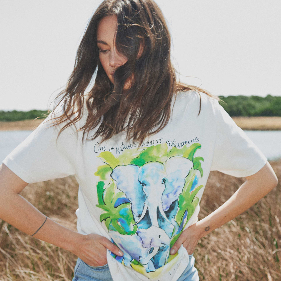 RE-LOVED WWF T-shirt med elefanter -voksen