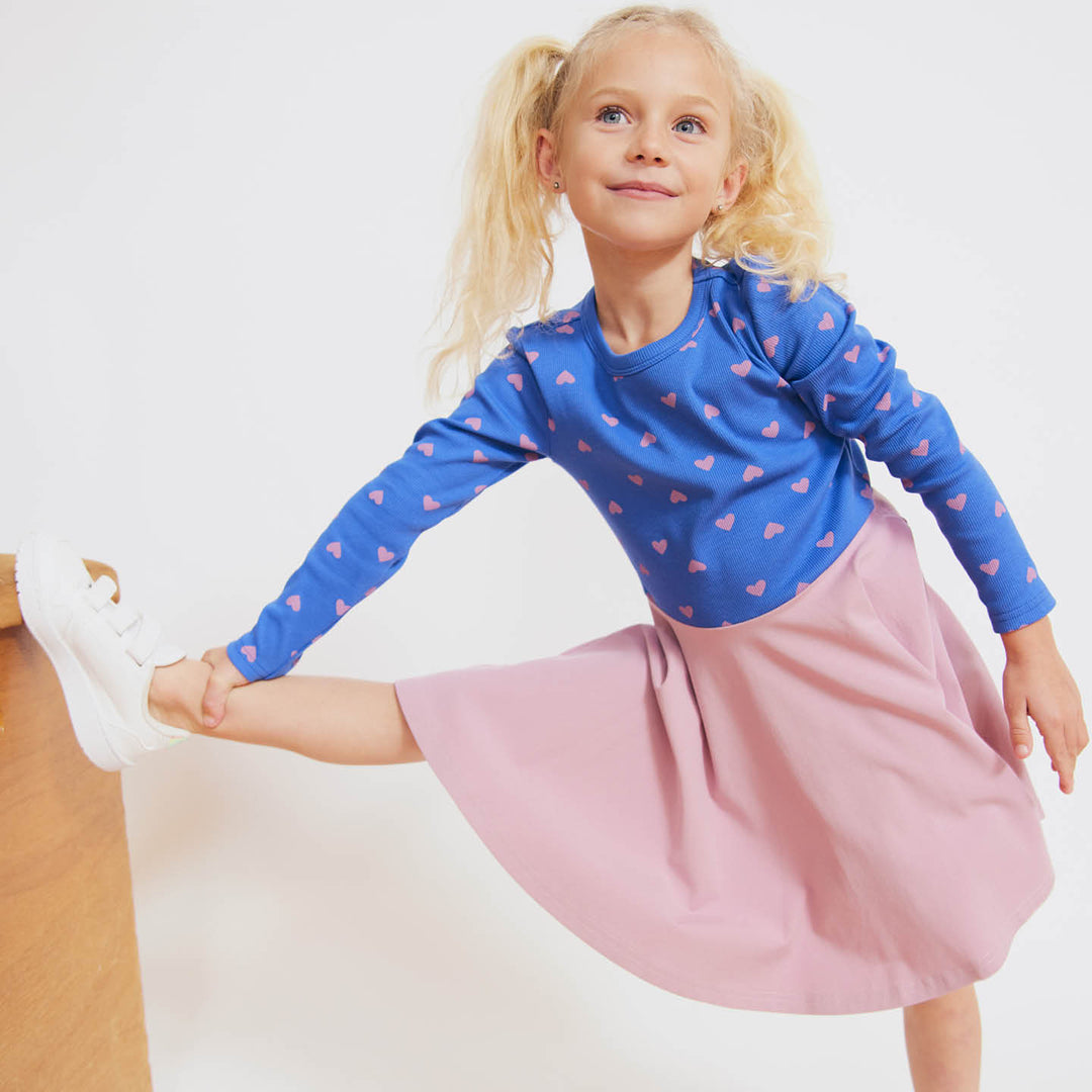 RE-LOVED HEART swing kjole med hjerter