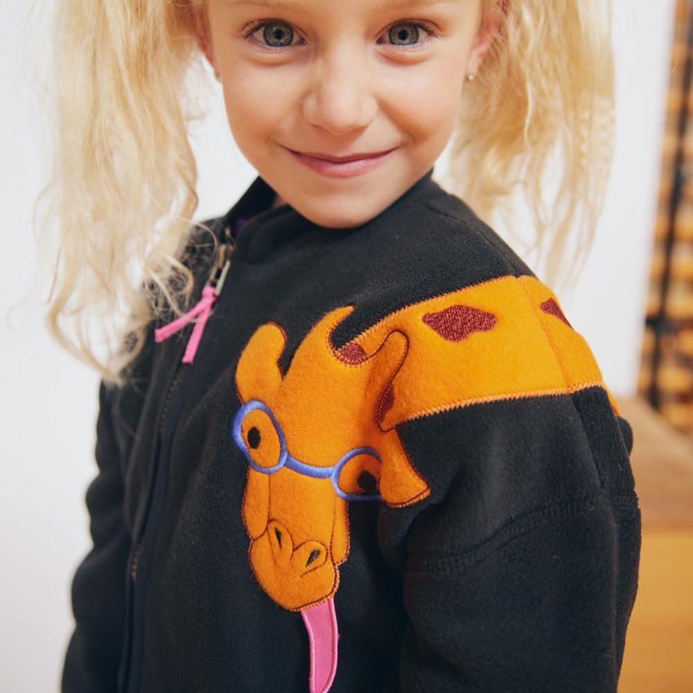 RE-LOVED POLAR FLEECE jakke giraf