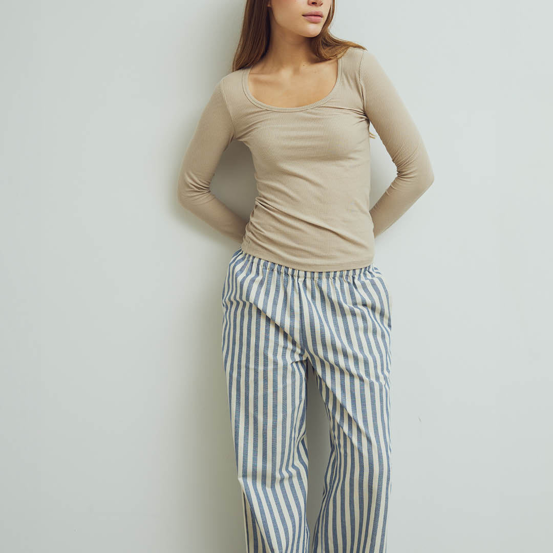 RE-LOVED STRIPE WOVEN bukser