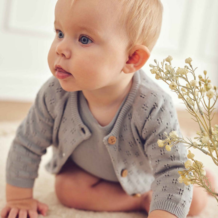 RE-LOVED KNIT POINTELLE cardigan i strik