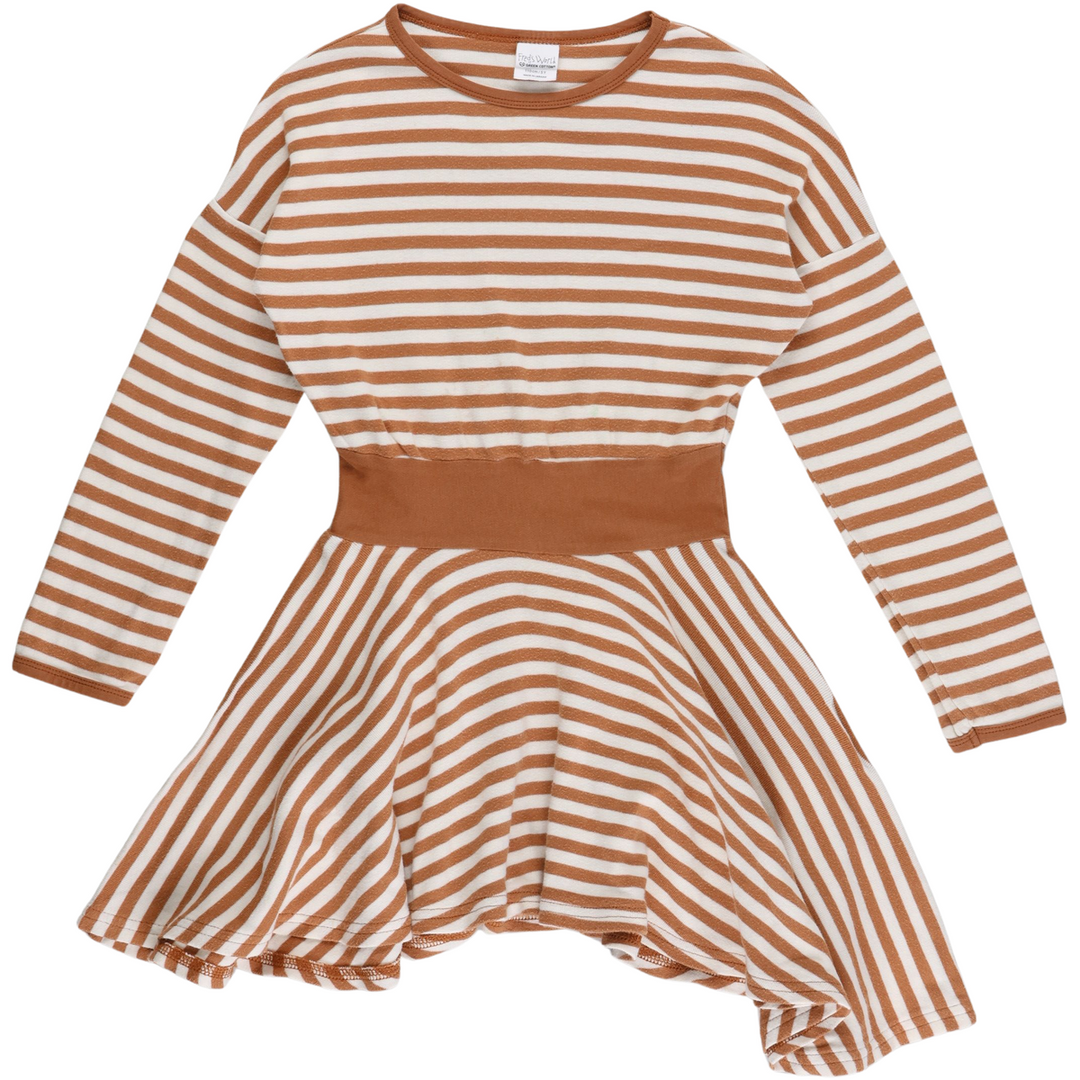 RE-LOVED STRIPE kjole med fyldigt skørt