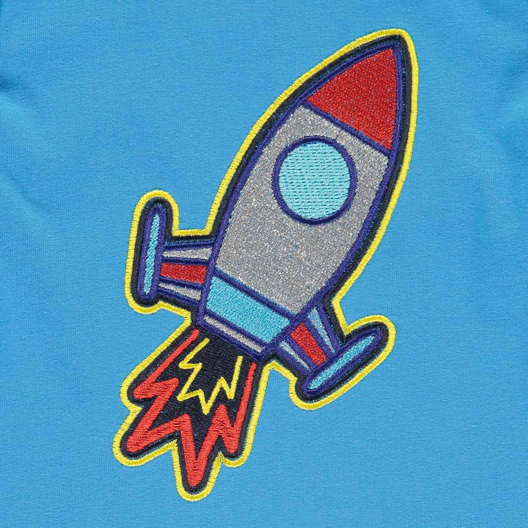 HELLO T-shirt med applikation af en raket
