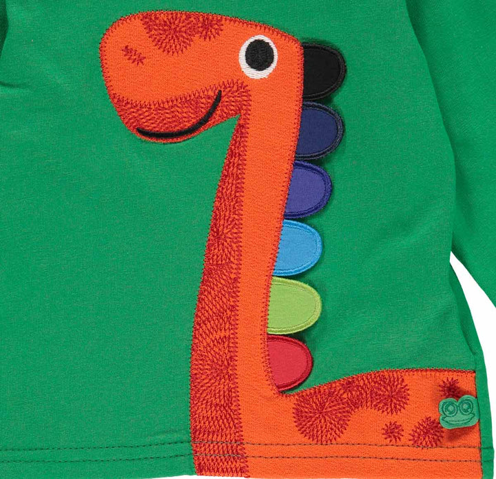 HELLO bluse med applikation af en dinosaur