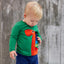 HELLO bluse med applikation af en dinosaur