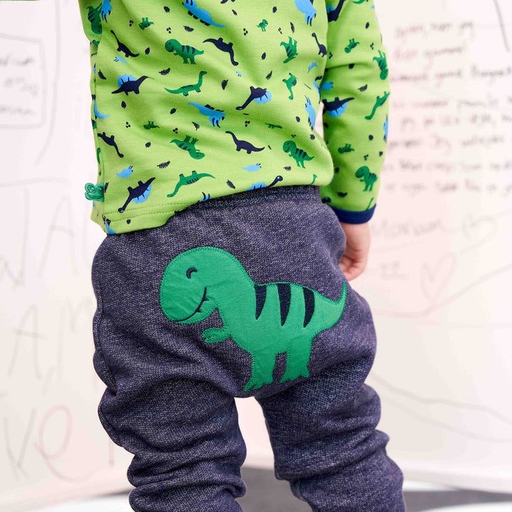 DINOSAUR denim sweatbukser med broderi