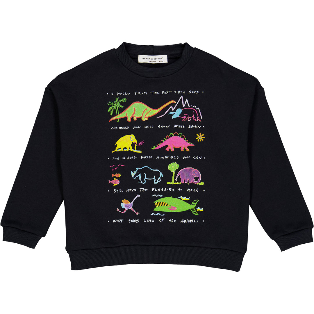 WWF sweattrøje med dinosaurer -børn