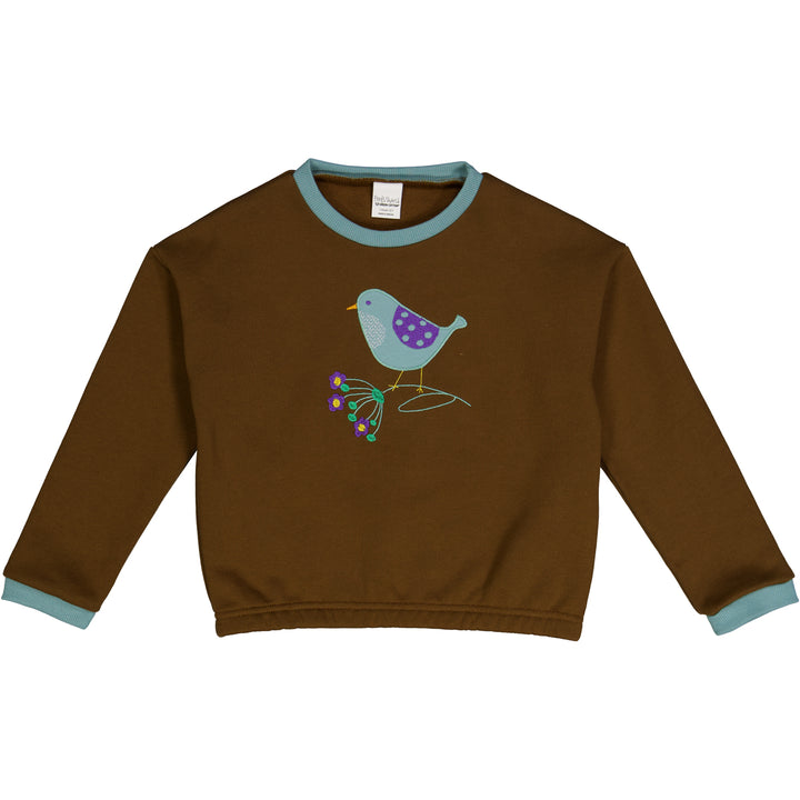 Sweatshirt med fugl