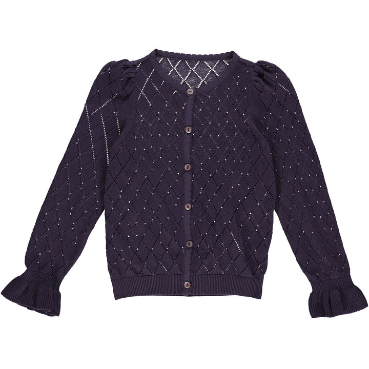 KNIT cardigan med puf ærmer