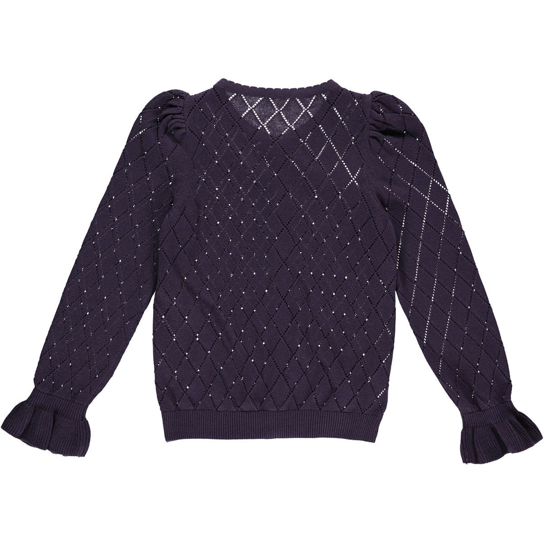 KNIT cardigan med puf ærmer